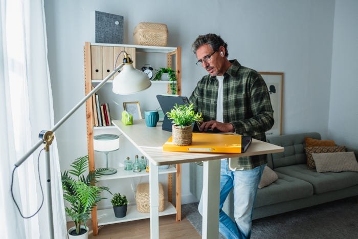 A remote worker is pictured.